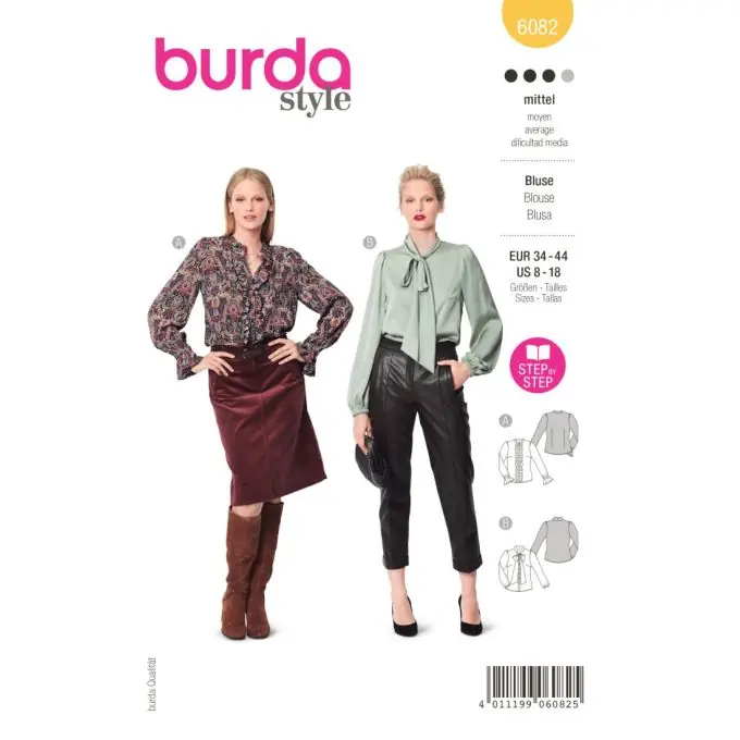 Neu Schnittmuster Burda 6082 – Bluse