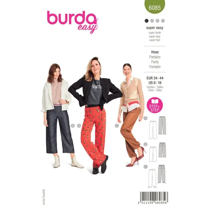 Top-Seller Burda Schnittmuster 6085 – Hose mit Gummibund