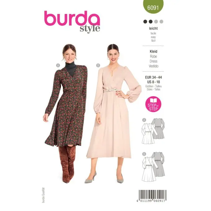 Schnittmuster Burda 6091 – Wickelkleid Zertifiziert