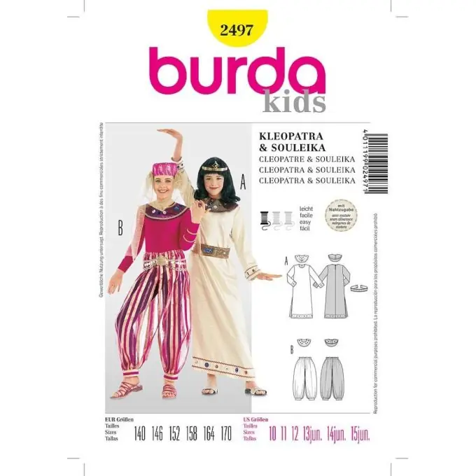 Burda 2497 Schnittmuster Kinder Cleopatra & Bauchtänzerin Solange Der Vorrat Reicht