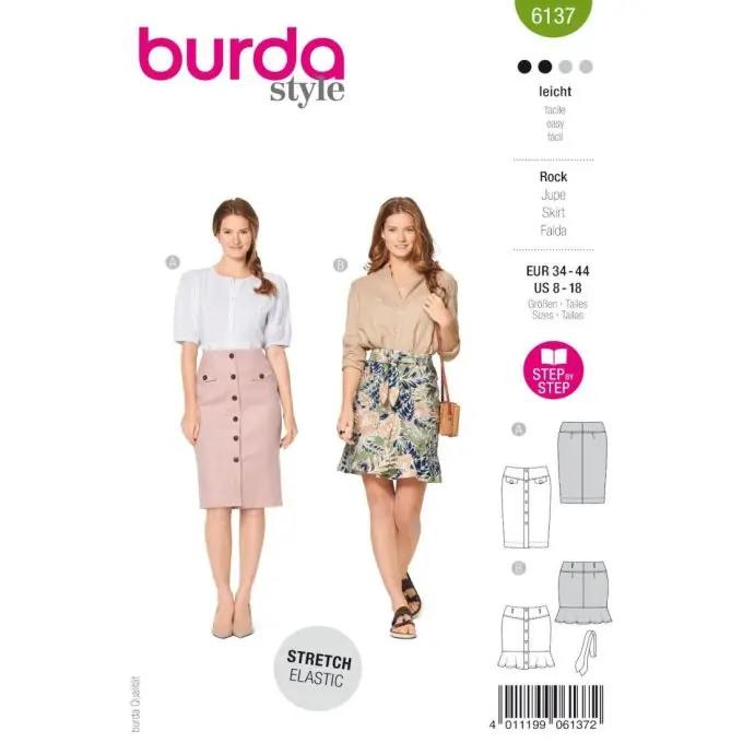 Wochenendangebot Burda 6137 Rock ohne Gürtel