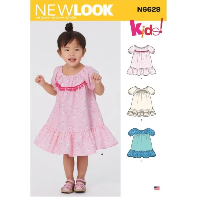 New look Schnittmuster 6629 Kleid Puffärmel ENG/FR/ES Gratis Versand