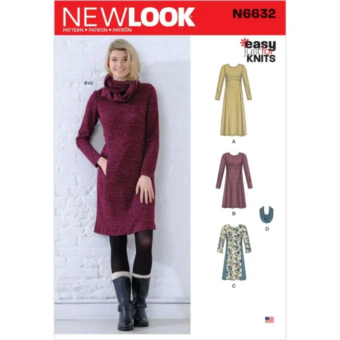 New look Schnittmuster 6632 Kleid 3 Längen ENG/FR/ES Schneller Versand