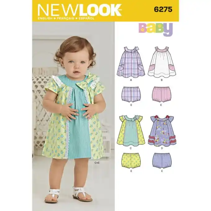 Preisreduziert New look Schnittmuster 6275 – Kleid Höschen Baby ENG/FR/ES
