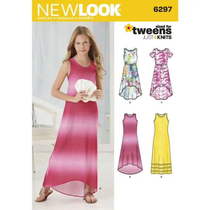 Jetzt Bestellen Schnittmuster New Look 6297 – langes Kleid Kind Jugendlich – FR, EN, ES
