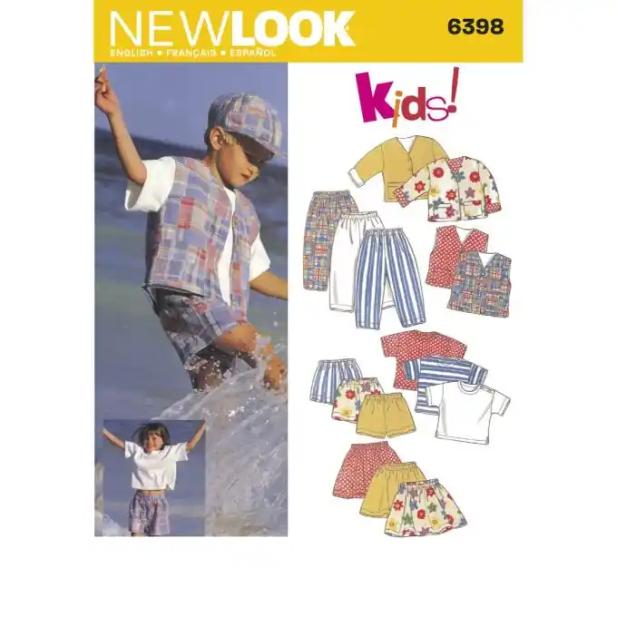 New Look Schnittmuster 6398 Set Jungen ENG/FR/ES Kostenloser Rückversand
