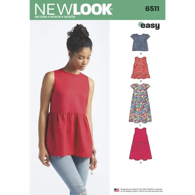 New look Schnittmuster 6511 Tunika/Bluse ENG/FR/ES Neue Ware