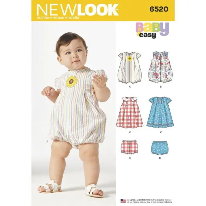 Weltweiter Versand New Look Schnittmuster 6520 Set Baby ENG/FR/ES