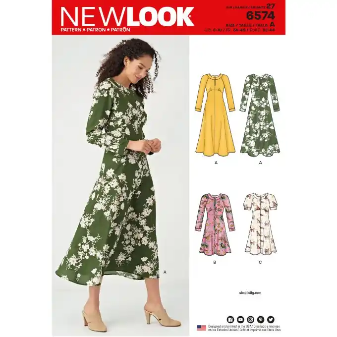 Großhandel New look Schnittmuster 6574 Kleid ENG/FR/ES