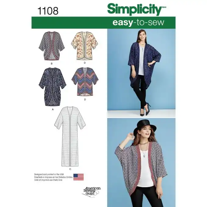 Solange Der Vorrat Reicht Schnittmuster Simplicity 1108.a – Kimono Damen FR, DE