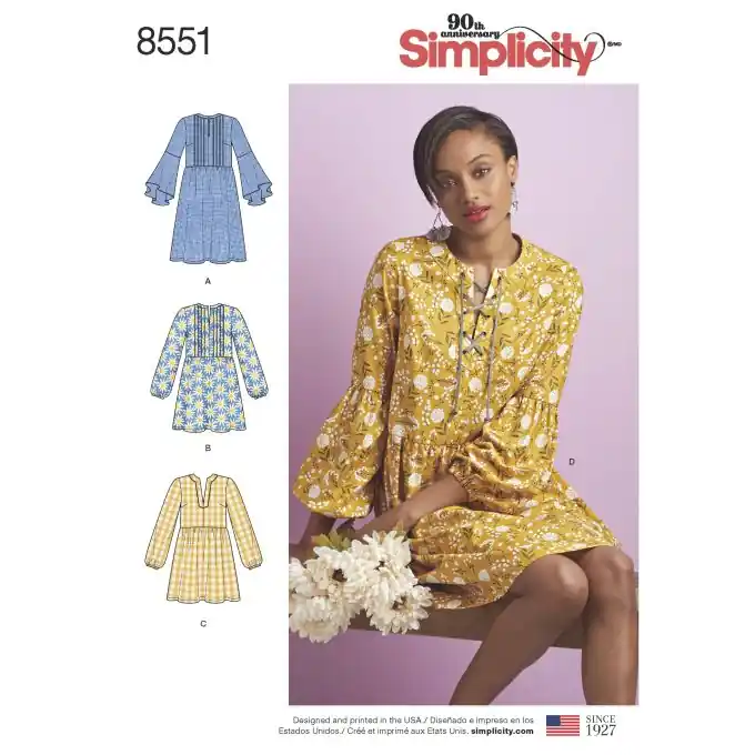 Schnittmuster Simplicity 8551.d5 – Kleid Eng/Fr Direktkauf