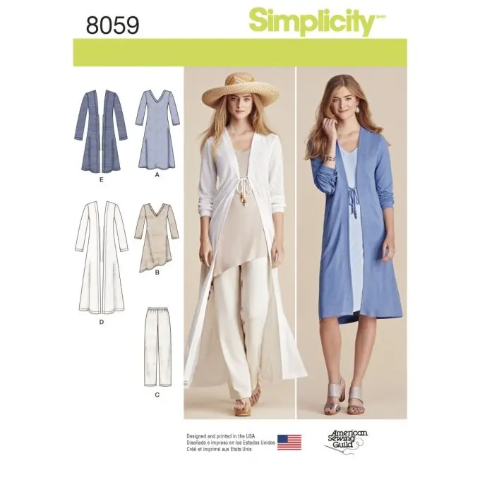 Simplicity 8059.a Mantel, Hose & Kleid Schnittmuster Jetzt Kaufen