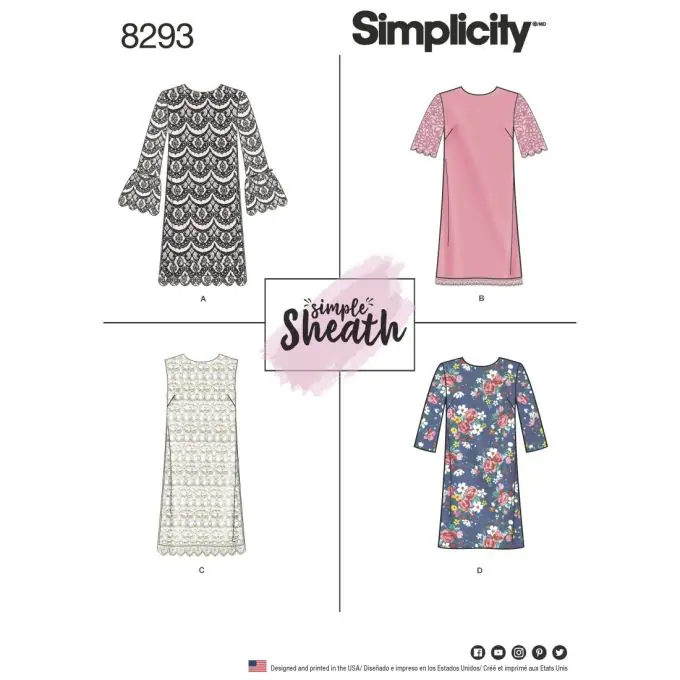 Neue Kollektion Schnittmuster Simplicity 8293.h5 – Kleid Damen FR, DE