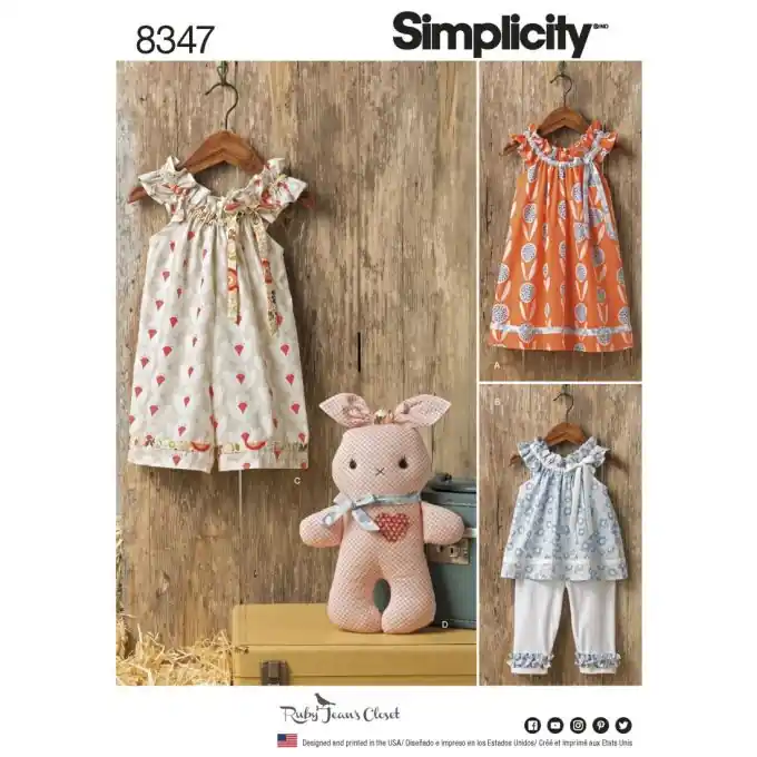 Neuheit Schnittmuster Simplicity 8347.a – Set Mädchen Eng/Fr