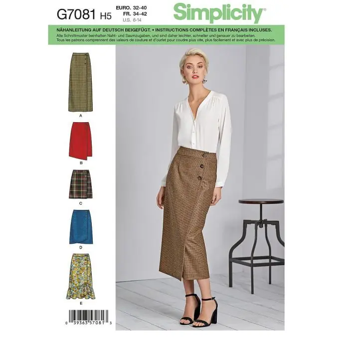 Limited Edition Schnittmuster Simplicity 8699.h5 – drapierter Rock Eng/Fr