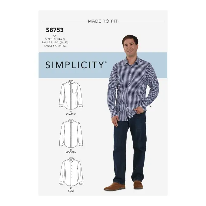 Neue Ware Herren Hemd Simplicity 8753.aa – Knopfleiste, Gr. 34-42