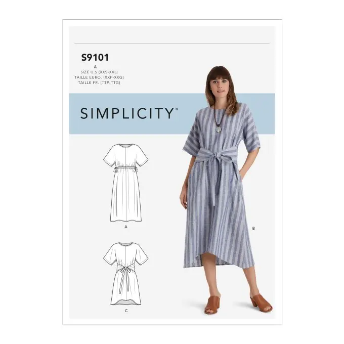 Schnittmuster Simplicity 9101.a – Kleid Eng/Fr Preisreduziert