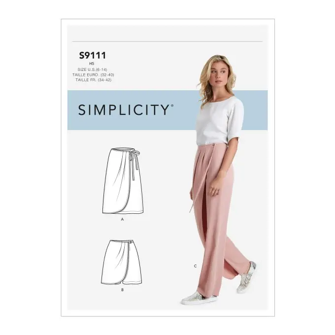 Nur Heute Schnittmuster Simplicity 9111.u5 – Hose in Wickeloptik