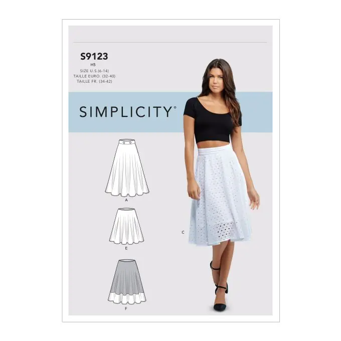 Sonderaktion Schnittmuster Simplicity 9123.r5 – Rock in zwei Längen