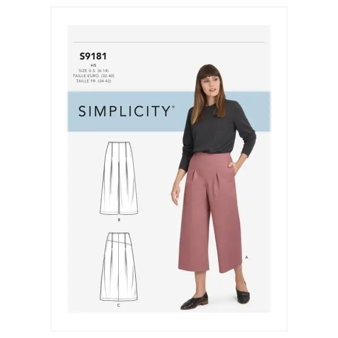 Jetzt Zugreifen Schnittmuster Simplicity 9181.h5 – Hose und Rock mit Ziernähten