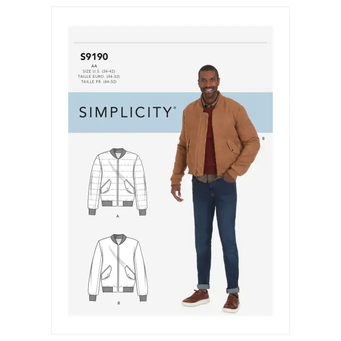 Günstig Schnittmuster Simplicity 9190.bb – Legere Jacke Herren