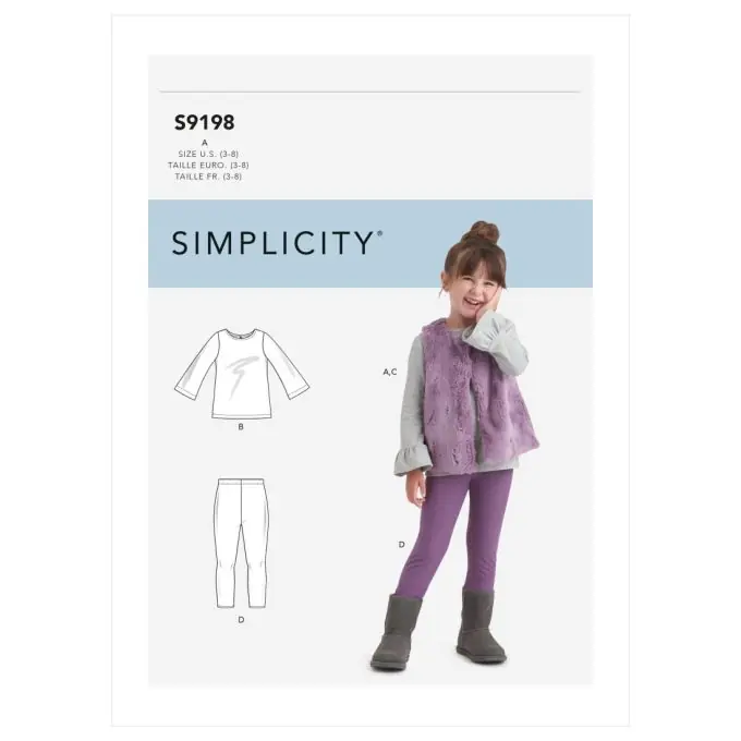 Markenprodukt Schnittmuster Simplicity 9198.a – Kinderoutfit