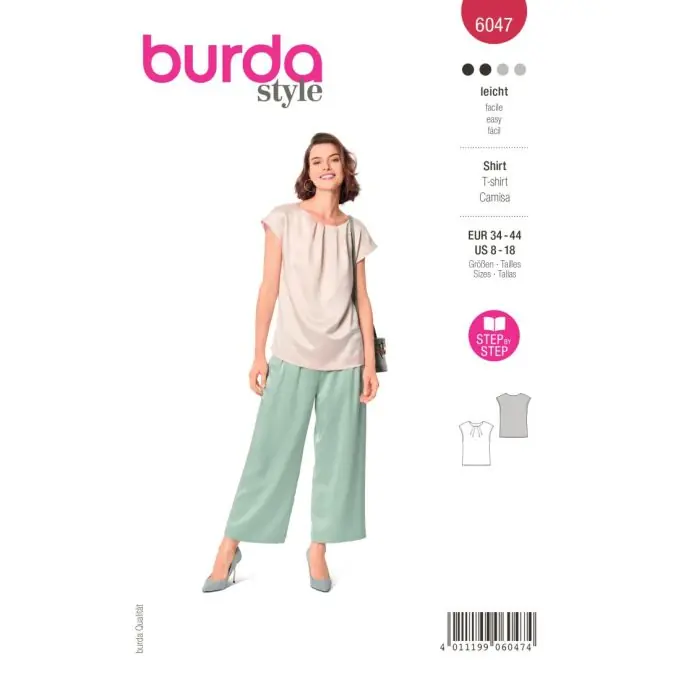 Burda Ärmelloses T-Shirt mit Falten – Mittelschwierigkeitsgrad Neue Ware