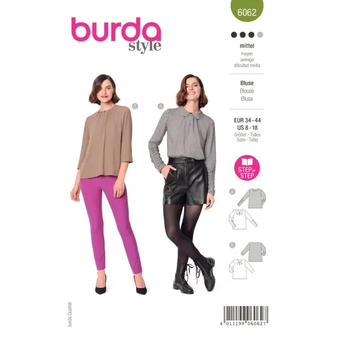 Burda Bluse mit Schlitz und Falten – Fortgeschrittene Ab Werk