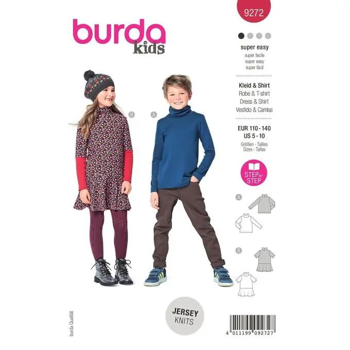 Sonderaktion Kinder Rollkragen T-Shirt-Kleid mit langen/ kurzen Ärmeln