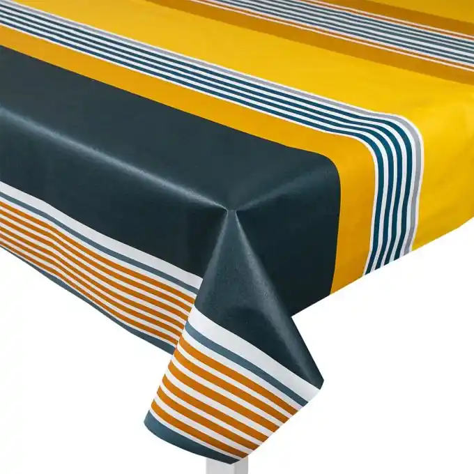 Beschichteter Baumwollstoff Bidarry Streifen Senfgelb Direkt Vom Hersteller