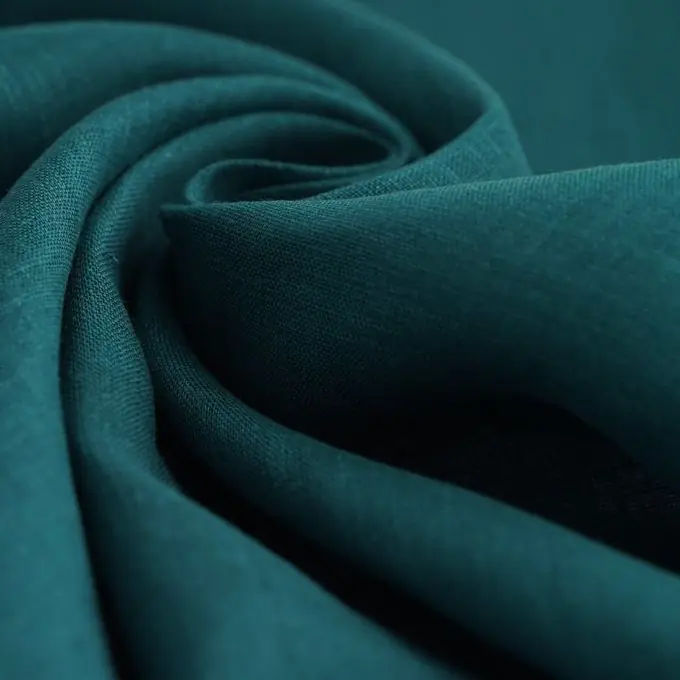 Neue Kollektion Leinenstoff einfarbig Grün