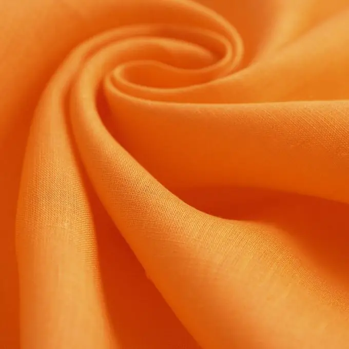 Schneller Versand Leinenstoff einfarbig leuchtendes Orange