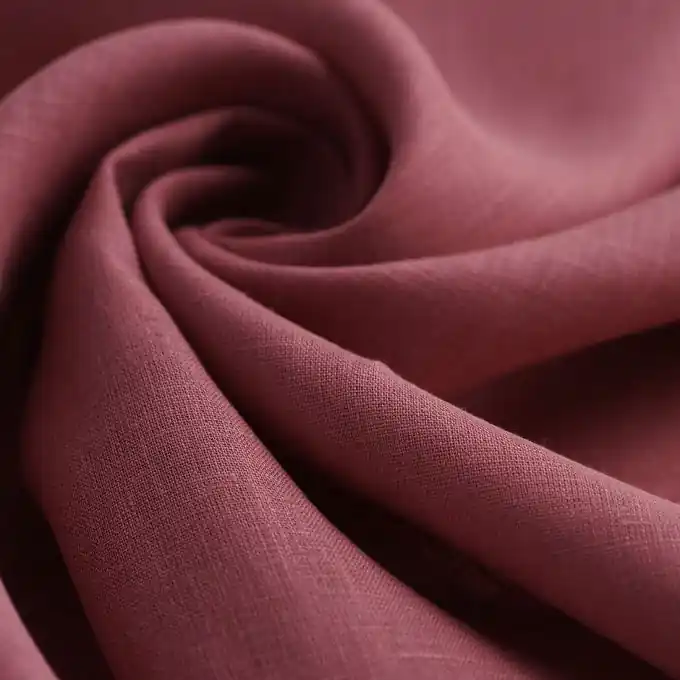 Zertifiziert Leinenstoff einfarbig weinrot