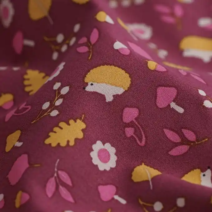 Hochwertig Cretonne Bio Igel Rosa