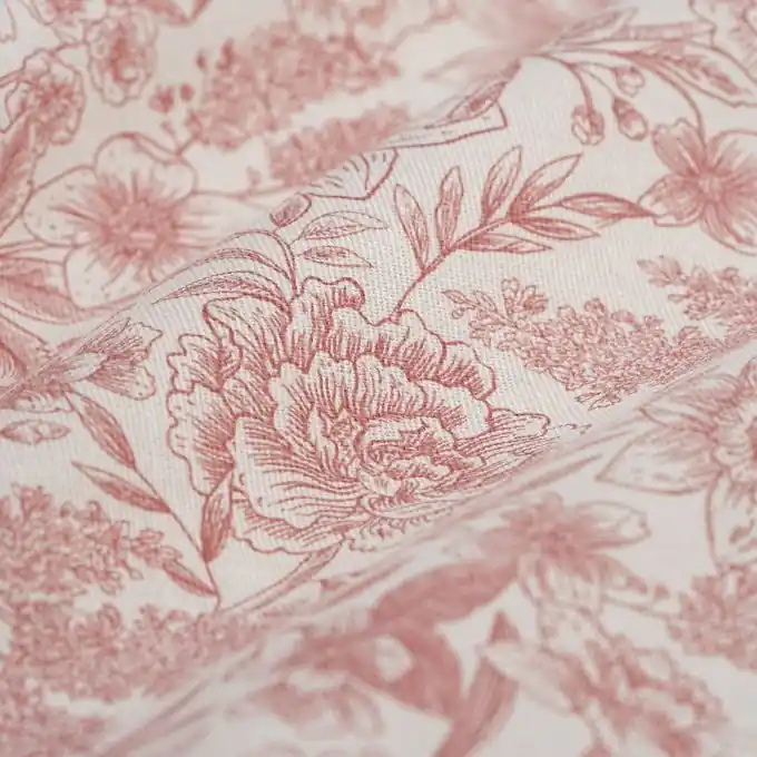 Dicker Baumwollstoff Blumen rot Eléanore écru Solange Der Vorrat Reicht