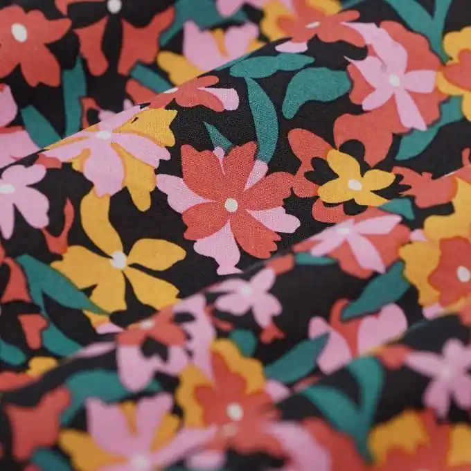 Ab Werk Baumwollstoff Blumen Prairie Rosa