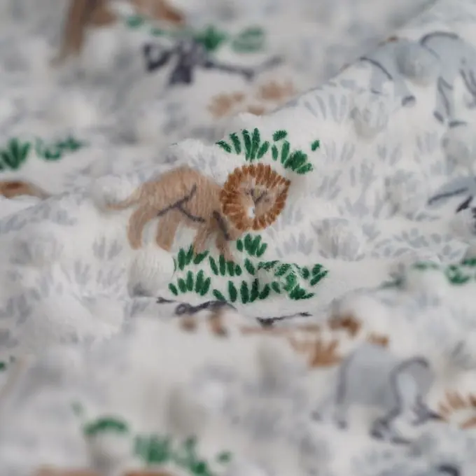 Minky-Fleece Safari weiß Top-Angebot