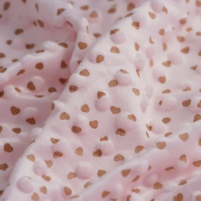 Minky-Fleece Herzen rosa Begrenztes Angebot