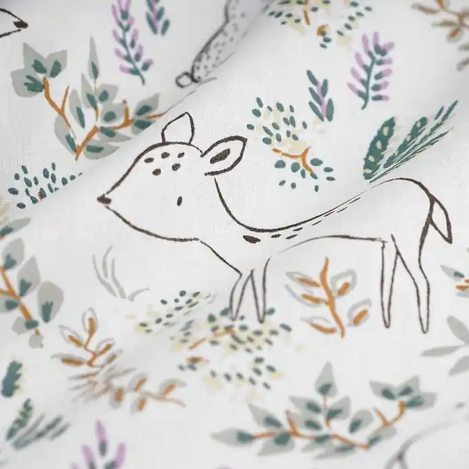 Cretonne Rehkitz Weiß Kostenfreie Lieferung