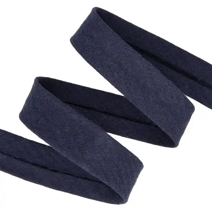 Abverkauf Schrägband Musselin Baumwolle Nachtblau 20 mm