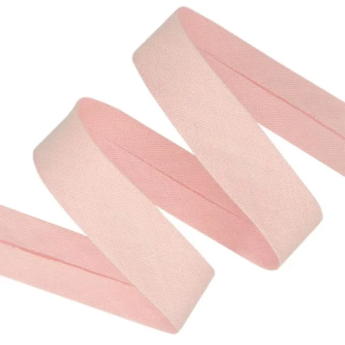 Solange Der Vorrat Reicht Schrägband Musselin Baumwolle Rosa 20 mm