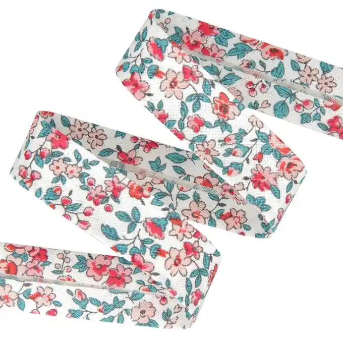 Must-Have Schrägband Baumwolle Blumen 20 mm