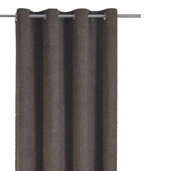 Verdunkelungsvorhang aus grauem Leinenstoff Gratis Versand