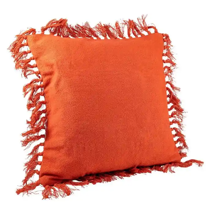 Großhandel Kissenbezug in Orange mit Fransen, 40x40cm