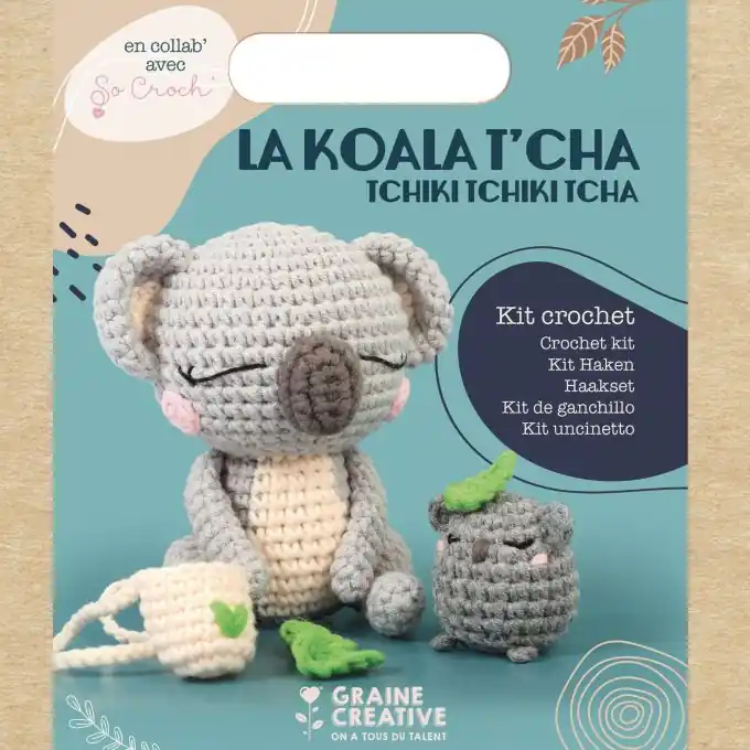 Häkelkit für Koala und Baby in bunten Farben Saisonangebot