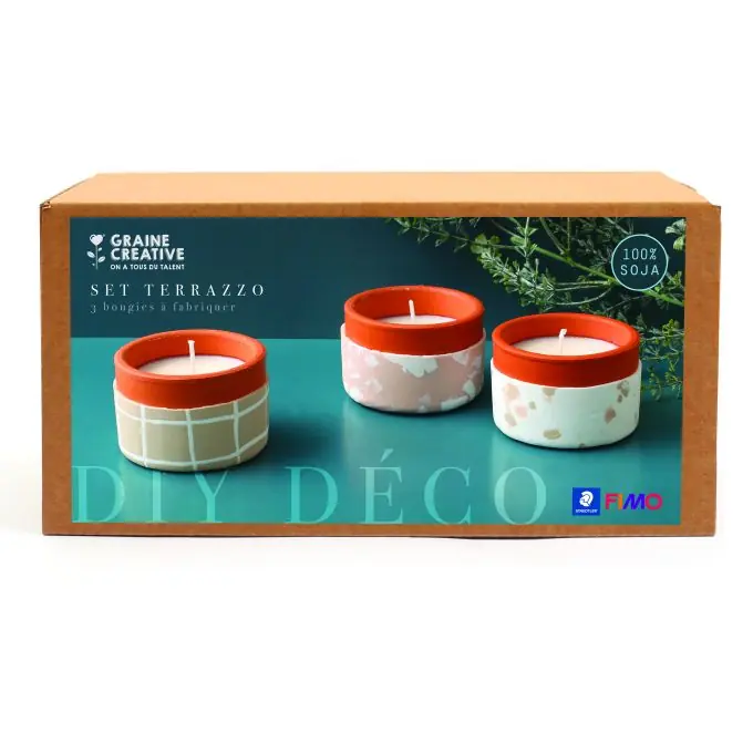 Fimo DIY-Kit – 3 Kerzen Home-Deko Set Premium