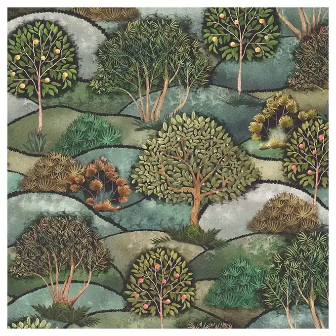 Dekostoff Halbpanama Grün Exklusiv