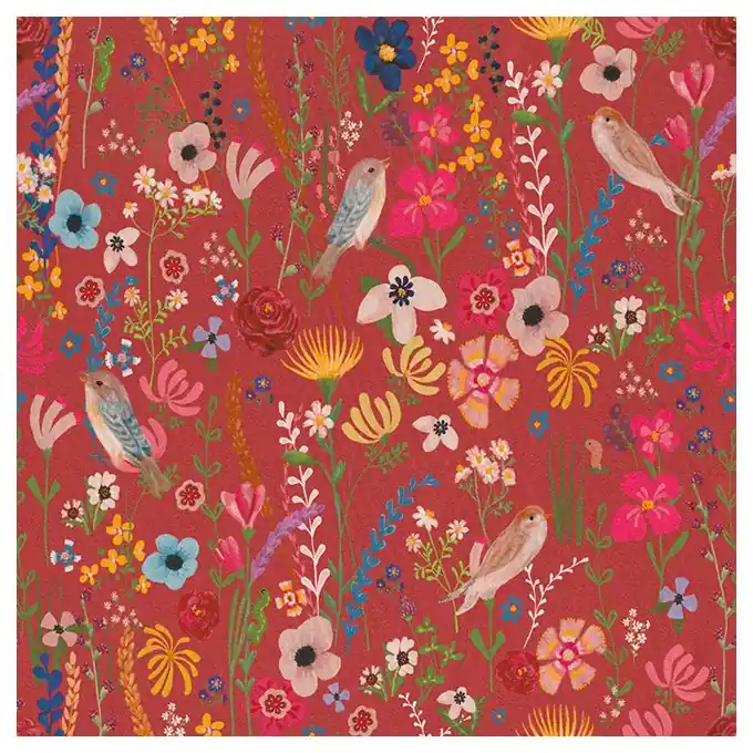 Stoff Halbpanama Rot Echt