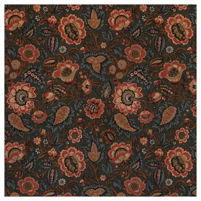 Top-Preis Samtstoff Blumen Art Deko Vintage khaki