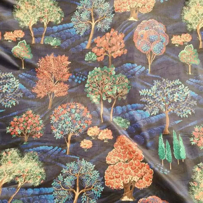 Kostenloser Versand Samtstoff Nachtblau Zuaberwald